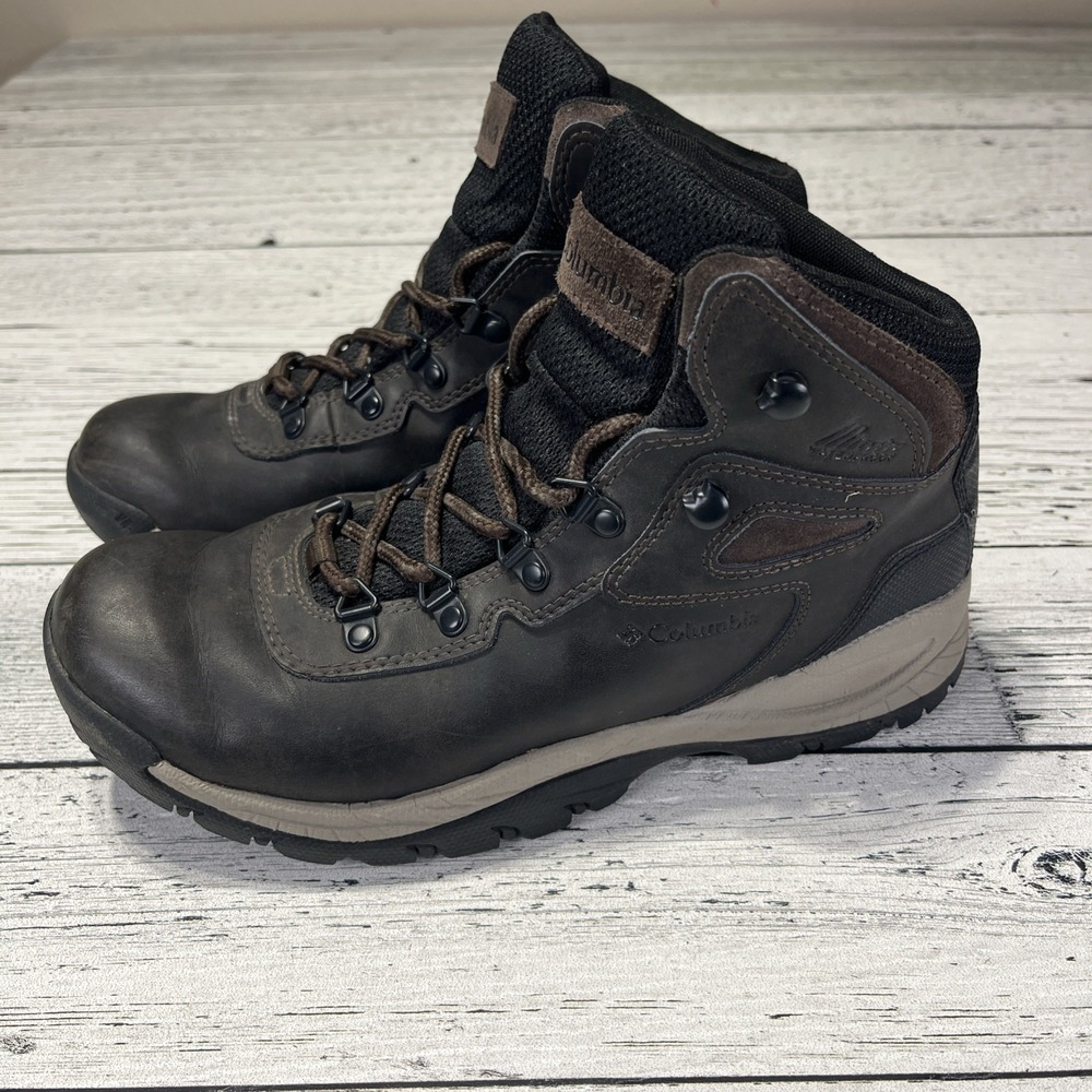 Columbia Newton Ridge Plus Hiking Boots Dark Brown Leather Womens - Picture 3 of 8